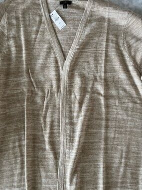 Talbots Plus 2X Heathered Beige Open Cardigan New With Tags